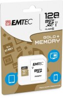 P-ECMSDM128GXC10GP | EMTEC Gold+ - Flash-Speicherkarte ( SD-Adapter inbegriffen ) - 128 GB | Herst. Nr. ECMSDM128GXC10GP | Flash-Speicher | EAN: 3126170142283 |Gratisversand | Versandkostenfrei in Österrreich