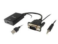 P-119038 | Equip HD15 VGA auf HDMI Adapter mit Audio - 0,2 m - VGA (D-Sub) + 3.5mm - DVI-D + USB - Männlich - Männlich/Weiblich - Gerade | 119038 | Zubehör