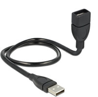 P-83499 | Delock 50cm USB 2.0 - 0,5 m - USB A - USB A - USB 2.0 - Männlich/Weiblich - Schwarz | 83499 | Zubehör