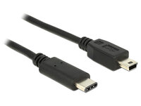 Delock 0.5m - USB2.0-C/USB2.0 Mini-B - 0,5 m - Mini-USB B - USB C - USB 2.0 - Männlich/Männlich - Schwarz