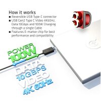 P-CAC-1522 | Club 3D USB 3.1 Type-C Kabel 0.8 m. / 2.6 ft. 10Gbps, 4K60Hz, Power Delivery | Herst. Nr. CAC-1522 | Kabel / Adapter | EAN: 8719214470500 |Gratisversand | Versandkostenfrei in Österrreich