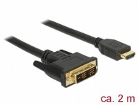 P-85584 | Delock 85584 - 2 m - HDMI Typ A (Standard) - DVI-D - Männlich - Männlich - Gerade | Herst. Nr. 85584 | Kabel / Adapter | EAN: 4043619855841 |Gratisversand | Versandkostenfrei in Österrreich