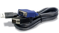 TRENDnet 2.8m USB/VGA KVM - 2,8 m - Schwarz - 2x HD15 M -...