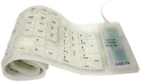 LogiLink Tastatur USB PS/2 Flexibel Wasserfest weiß - Tastatur - 106 Tasten