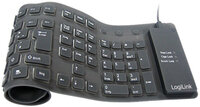LogiLink Tastatur USB PS/2 Flexibel Wasserfest schwarz -...