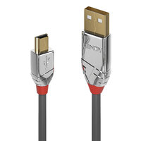 Lindy 36632 USB Kabel 2 m USB A Mini-USB B Männlich Grau
