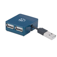P-160605 | Manhattan 4-Port USB 2.0 Micro Hub - USB-A-Stecker auf 4 x USB-A-Buchse - 480 Mbit/s Datenübertragungsrate - Stromversorgung über USB - USB 3.2 Gen 1 (3.1 Gen 1) Type-A - USB 3.2 Gen 1 (3.1 Gen 1) Type-A - 480 Mbit/s - Schwarz - Kunststoff - FC