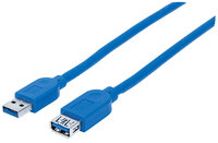 Manhattan SuperSpeed USB-Verlängerungskabel - USB 3.0 - Typ A-Stecker - Typ A-Buchse - 5 Gbit/s - 1 m - blau - 1 m - USB A - USB A - USB 3.2 Gen 1 (3.1 Gen 1) - Männlich/Weiblich - Blau