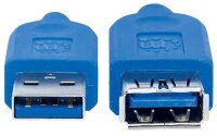 P-325394 | Manhattan SuperSpeed USB-Verlängerungskabel - USB 3.0 - Typ A-Stecker - Typ A-Buchse - 5 Gbit/s - 1 m - blau - 1 m - USB A - USB A - USB 3.2 Gen 1 (3.1 Gen 1) - Männlich/Weiblich - Blau | 325394 | Kabel / Adapter |
