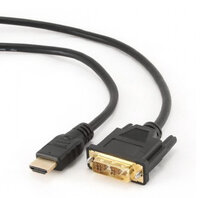 Gembird 3m - HDMI/DVI - M/M - 3 m - HDMI - DVI-D - Gold - Schwarz - Männlich/Männlich
