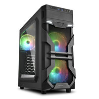 Sharkoon VG7-W RGB - Midi Tower - PC - Schwarz - ATX - micro ATX - Mini-ATX - Acryl - Multi