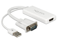 Delock 62460 - 0,25 m - HDMI Typ A (Standard) - VGA (D-Sub) + USB - Männlich - Weiblich - 1920 x 1080 Pixel