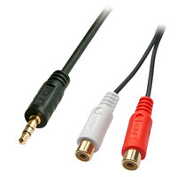 Lindy 35678 0.25m 2 x RCA 3.5mm Schwarz - Rot - Weiß Audio-Kabel