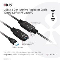 P-CAC-1405 | Club 3D CAC-1405 - 10 m - USB A - USB A - USB 3.2 Gen 2 (3.1 Gen 2) - Schwarz | Herst. Nr. CAC-1405 | Kabel / Adapter | EAN: 8719214471781 |Gratisversand | Versandkostenfrei in Österrreich