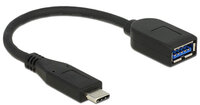 Delock USB 3.1 Gen 2 Type-C/Typ-A - 0,1 m - USB C - USB A - Schwarz