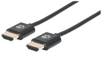 Manhattan Ultradünnes High Speed HDMI-Kabel mit Ethernet-Kanal - HEC - ARC - 3D - 4K@60Hz - HDMI-Stecker auf HDMI-Stecker - geschirmt - schwarz - 3 m - 3 m - HDMI Typ A (Standard) - HDMI Typ A (Standard) - 3D - 18 Gbit/s - Schwarz