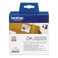 P-DK22225 | Brother Endlos-Etikett (Papier) - Schwarz auf weiss - DK - Weiß - Direkt Wärme - Brother - Brother QL1050 - QL1060N - QL500 - QL500A - QL550 - QL560 - QL560VP - QL570 - QL580N - QL650TD - QL700,... | DK22225 | Papier, Folien, Etiketten |