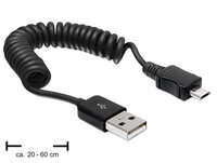 Delock USB 2.0-A/USB micro-B 0.6m - 0,6 m - USB A - Micro-USB B - USB 2.0 - Männlich/Männlich - Schwarz
