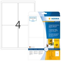 P-8019 | HERMA Etiketten transparent glasklar A4 99.1x139...