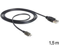 Delock USB 2.0-A - USB micro-B - 1.5m - 1,5 m - USB A - Micro-USB B - USB 2.0 - Männlich/Männlich - Schwarz