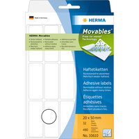 HERMA Vielzwecketiketten 20x50 mm weiß Movables/ablösbar Papier matt 480 St - Weiß - Abgerundetes Rechteck - Papier - Deutschland - 20 mm - 50 mm