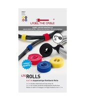 Label-the-cable ROLLS - Velcro - Schwarz - Blau - Rot - Gelb - 100 cm - 16 mm - 4 Stück(e)