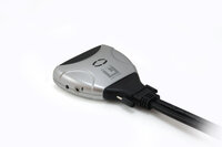 LevelOne 2-Port-Kabel-KVM-Switch - DVI - USB - Audio - 1920 x 1200 Pixel - Schwarz - Grau