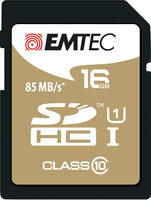 EMTEC SDHC 16GB Class10 Gold + - 16 GB - SDHC - Klasse 10 - 85 MB/s - 21 MB/s - Schwarz - Braun