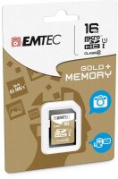 P-ECMSD16GHC10GP | EMTEC SDHC 16GB Class10 Gold + - 16 GB - SDHC - Klasse 10 - 85 MB/s - 21 MB/s - Schwarz - Braun | Herst. Nr. ECMSD16GHC10GP | Flash-Speicher | EAN: 3126170142078 |Gratisversand | Versandkostenfrei in Österrreich