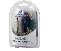 P-AU0004A | LogiLink Adapter USB - 2x PS/2 - 0,2 m - 2x...