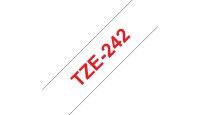 P-TZE242 | Brother Schriftband 18mm - Rot aud Weiss - TZe - Wärmeübertragung - Brother - PT-2100VP - PT-7600 - PT-2430PC - PT-2700 - PT-2730 - PT-9600 - PT-9700PC - PT-9800PCN - 1,8 cm | TZE242 | Papier, Folien, Etiketten |