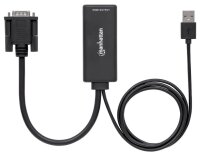 P-152426 | Manhattan VGA und USB auf HDMI-Konverter - Konvertiert die analogen Signale VGA-Video und USB-Audio in ein digitales HDMI-Signal - 1 m - USB Type-A + VGA (D-Sub) - HDMI - Männlich - Weiblich - Gerade | 152426 | Kabel / Adapter |
