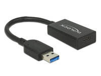 P-65698 | Delock 65698 - 0,15 m - USB A - USB C - USB 3.2 Gen 2 (3.1 Gen 2) - Männlich/Weiblich - Schwarz | 65698 | Zubehör