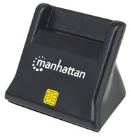 P-102025 | Manhattan USB 2.0 Smartcard-/SIM-Kartenlesegerät mit Standfuß - USB-A-Stecker - Kontaktlesegerät - Desktop - extern - schwarz - USB 2.0 - 0,86 m - Schwarz - 60 g | 102025 | PC Komponenten
