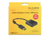 P-62607 | Delock 62607 - 0,2 m - DisplayPort - HDMI Typ A (Standard) - Männlich - Weiblich - Gold | 62607 | Zubehör