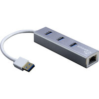Inter-Tech Argus IT-310-S - USB 3.2 Gen 1 (3.1 Gen 1) Type-A - RJ-45,USB 3.2 Gen 1 (3.1 Gen 1) Type-A - Grau - Aluminium - LAN,USB - Gigabit Ethernet