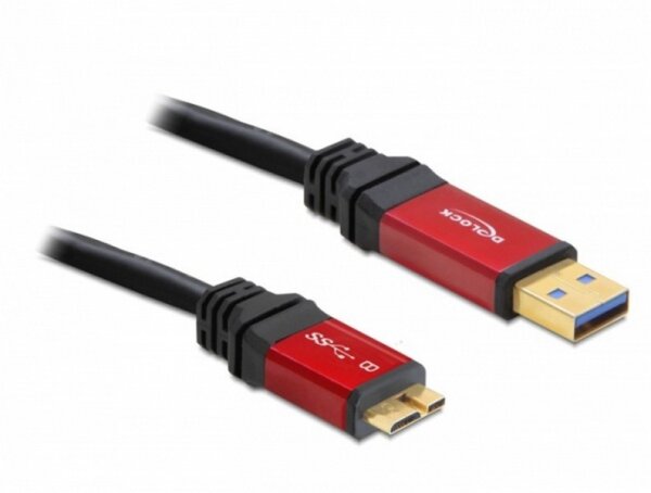 Delock 2m USB 3.0 A/micro-B - 2 m - USB A - Micro-USB B - USB 3.2 Gen 1 (3.1 Gen 1) - Männlich/Männlich - 5000 Mbit/s