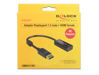 P-62609 | Delock 62609 - 0,2 m - DisplayPort - HDMI - Männlich - Weiblich - Gerade | 62609 | Zubehör