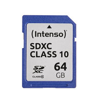 Intenso SD Karte Class 10 - 64 GB - SDXC - Klasse 10 - 25 MB/s - Schockresistent - Temperaturbeständig - Röntgensicher - Schwarz