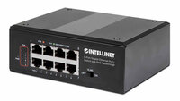 Intellinet 8-Port PoE+ Gigabit Switch mit PoE-Passthrough - Ein PD PoE-Port mit 95 W Eingangsstrom - sieben PSE PoE-Ports - PoE-Strombudget bis zu 120 W - IEEE 802.3at/af-konform - DIN-Hutschienenmontage - Gigabit Ethernet (10/100/1000) - Vollduplex - Pow