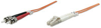 Intellinet Glasfaser LWL-Anschlusskabel - Duplex - Multimode - LC/ST - 50/125 µm - OM2 - 1 m - orange - 1 m - OM2 - LC - ST - Männlich/Männlich - Orange