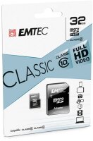 P-ECMSDM32GHC10CG | EMTEC ECMSDM32GHC10CG - 32 GB - MicroSD - Klasse 10 - 20 MB/s - 12 MB/s | Herst. Nr. ECMSDM32GHC10CG | Flash-Speicher | EAN: 3126170158505 |Gratisversand | Versandkostenfrei in Österrreich