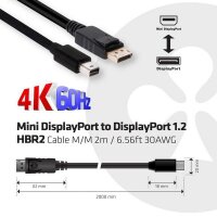 P-CAC-2163 | Club 3D Mini DisplayPort auf DisplayPort 1.2 4K60Hz UHD Kabel 2Meter=Bidirektional = | Herst. Nr. CAC-2163 | Kabel / Adapter | EAN: 8719214470807 |Gratisversand | Versandkostenfrei in Österrreich