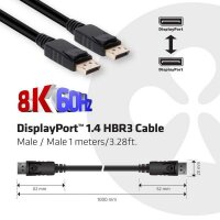 P-CAC-2067 | Club 3D DisplayPort 1.4 HBR3 8K60Hz Kabel Stecker/Stecker 1 Meters | Herst. Nr. CAC-2067 | Kabel / Adapter | EAN: 8719214470814 |Gratisversand | Versandkostenfrei in Österrreich