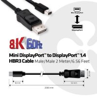 P-CAC-1115 | Club 3D Mini DisplayPort auf DisplayPort 1.4 HBR3 8K60Hz Kabel Stecker/Stecker 2 Meter=Bidirektional = | Herst. Nr. CAC-1115 | Kabel / Adapter | EAN: 8719214470630 |Gratisversand | Versandkostenfrei in Österrreich