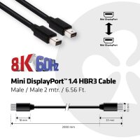 P-CAC-1164 | Club 3D Mini DisplayPort 1.4 HBR3 8K60Hz Kabel Stecker/Stecker 2 Meter =Bidirektional = | Herst. Nr. CAC-1164 | Kabel / Adapter | EAN: 8719214470647 |Gratisversand | Versandkostenfrei in Österrreich