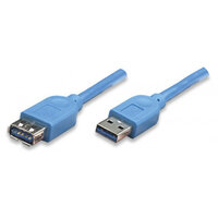 Techly USB3.0 Verlängerungskabel Stecker Typ A - Buchse Typ A, Blau 1 m