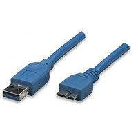Techly USB3.0 Anschlusskabel Stecker Typ A - Stecker Micro B, Blau 0,5 m