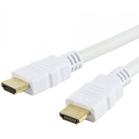 Techly HDMI High Speed mit Ethernet Kabel A/A Stecker/Stecker, weiß, 1 m