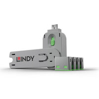 P-40451 | Lindy USB Port Schloss 4 Stueck mit Schlüssel Code GRÜN - Kabel | 40451 | Elektro & Installation